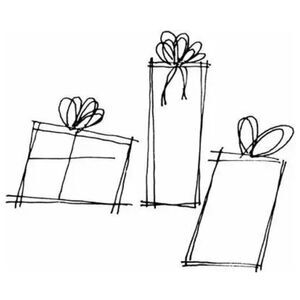 Penny Black GIFTS OF LOVE Red Rubber Wood‎ Stamp HTF Christmas Birthday Presents